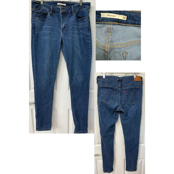 Levi's 711 women’s Skinny stretch size 32 denim jeans - Picture 3 of 4